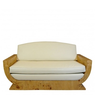 Art Deco Sofa aus Ulmenholz