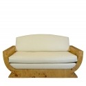 Art Deco Sofa aus Ulmenholz