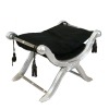 Barockstil Dagobert svart och silver - rokoko stol bänk - 