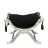 Barokní styl Dagobert černý a stříbrný - rokokový sedadel - 