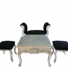 Stříbrný barokní konferenční stolek