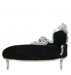 Baroque black and silver daybed