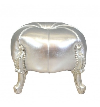 Silver baroque pouf