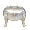 Silver baroque pouf