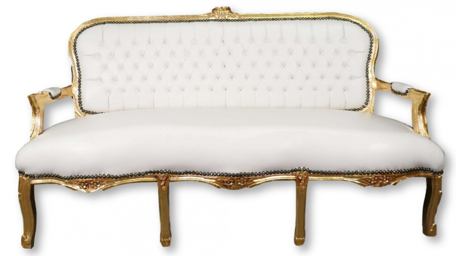 Sofá antiguo pequeño estilo Luis XV 145 cm. Pequeño sofá antiguo