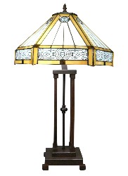 Lampe Tiffany art déco géométrique
