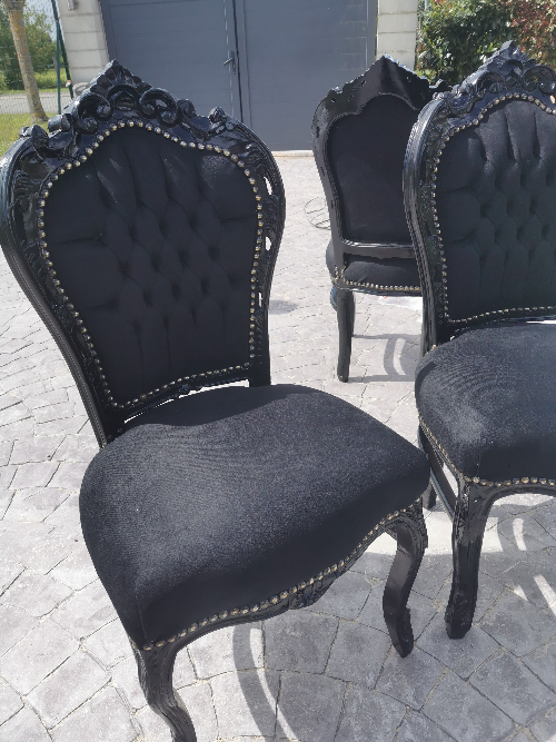 Chaises Baroques Noires à vendre