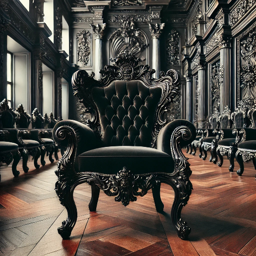 Chaises baroque en velours noir