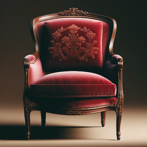 Fauteuil Bergère Louis XVI rouge