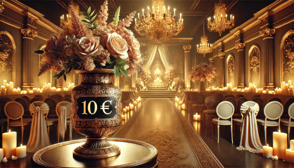 Vase Médicis avec fleurs pour une décoration de mariage prestigieuse