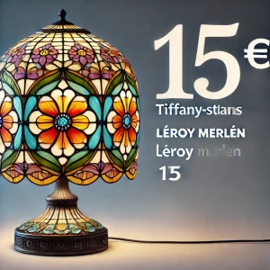 Lampe Tiffany des magasins Leroy Merlin en vitrail style Tiphanie