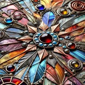 Vitrail colore et complexe - Lampes