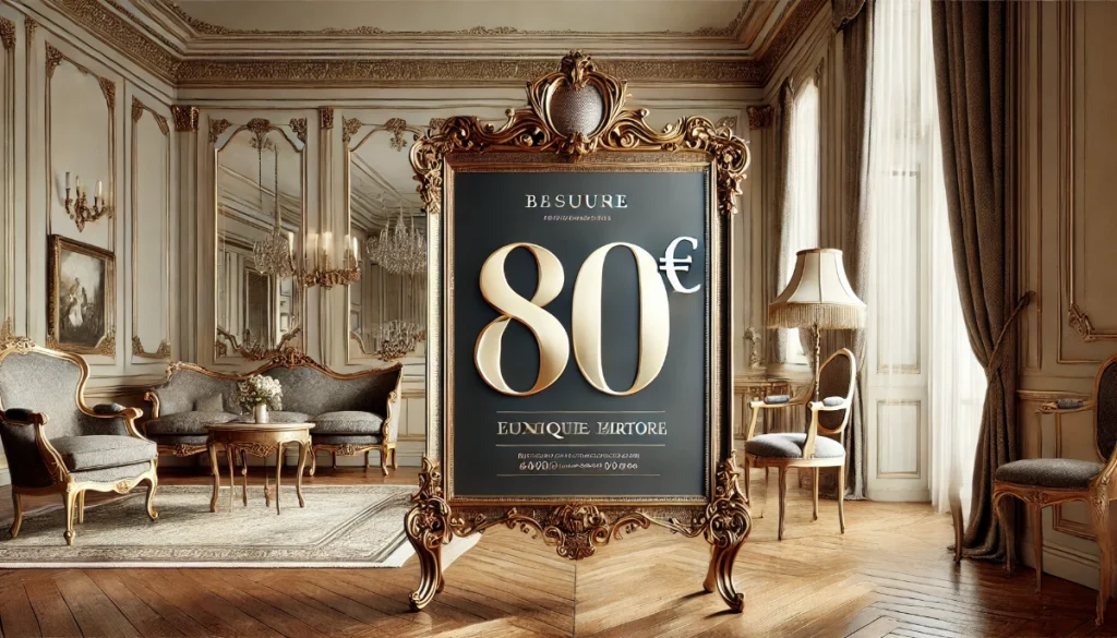 Miroir style vintage luxueux avec cadre doré ornementé à vendre - 80 €