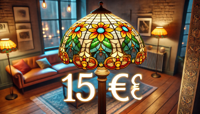 Lampe Tiffany élégante avec abat-jour en vitrail coloré - 15 €