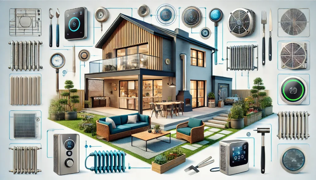Les sites incontournables pour équiper une maison 13 Maison moderne avec chauffage extérieur, serrures intelligentes et jardin aménagé