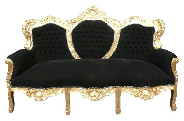 canape baroque noir et dore - Le top 4 des canapés baroque Canapé baroque en velours noir