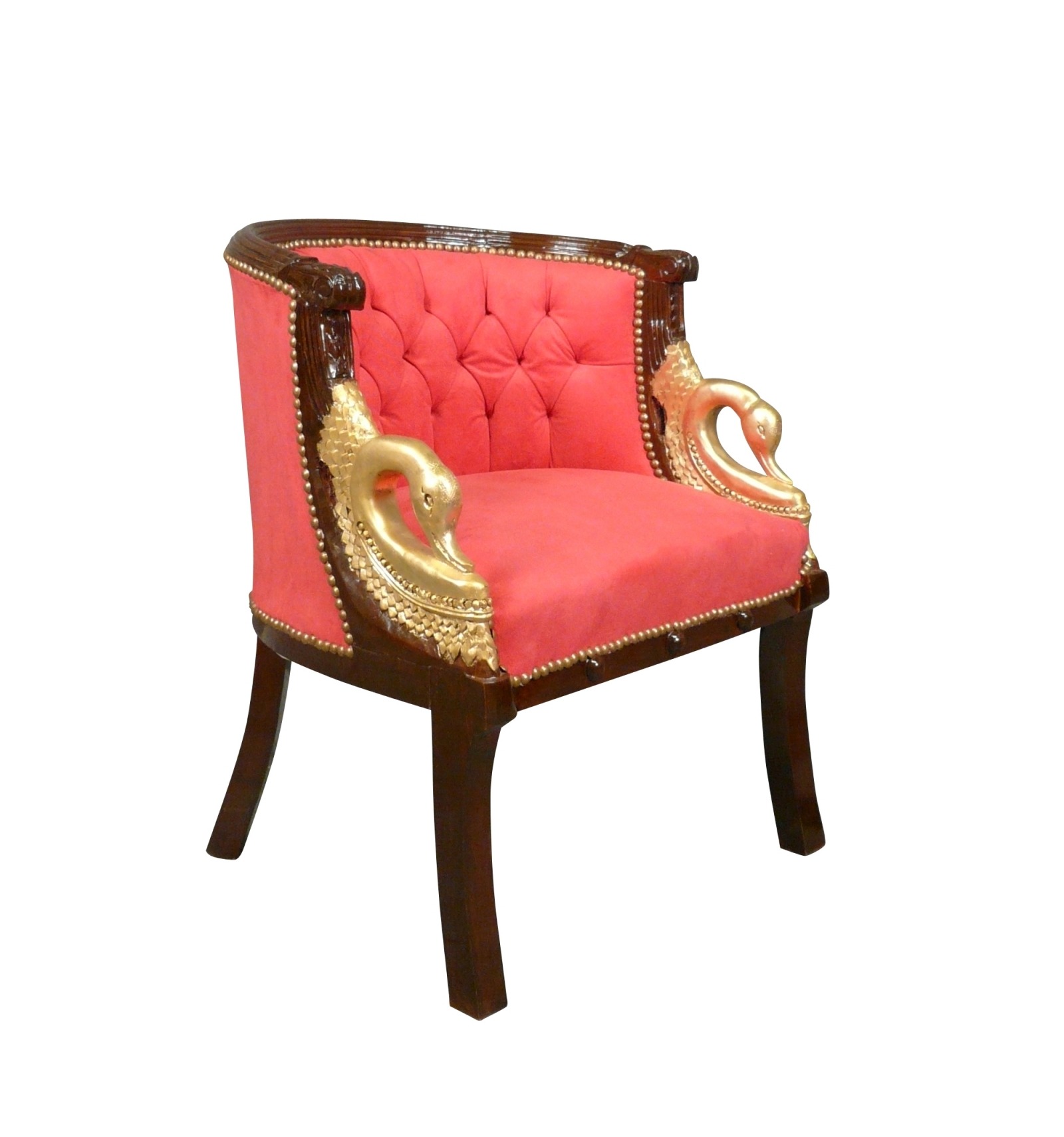 fauteuil empire rouge - Idée cadeau Noël 2025 Fauteuil Empire en bois massif