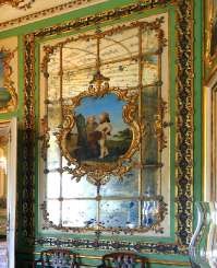 Grand miroir baroque doré rectangulaire