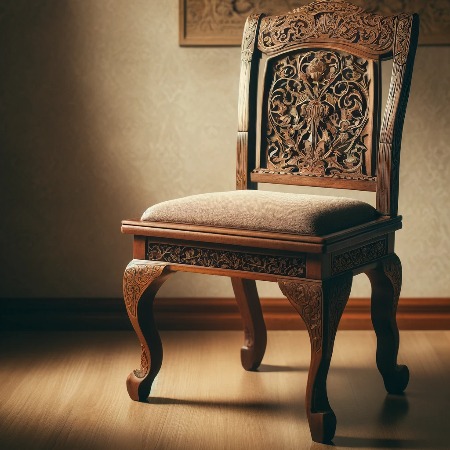 Chaise ancienne en bois sculpté