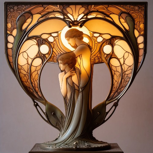 Lampe Art Nouveau Femme
