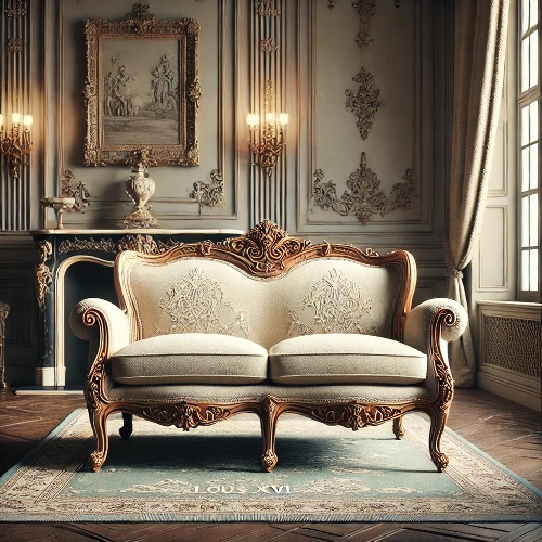 Canapé 2 Places Style Louis XVI