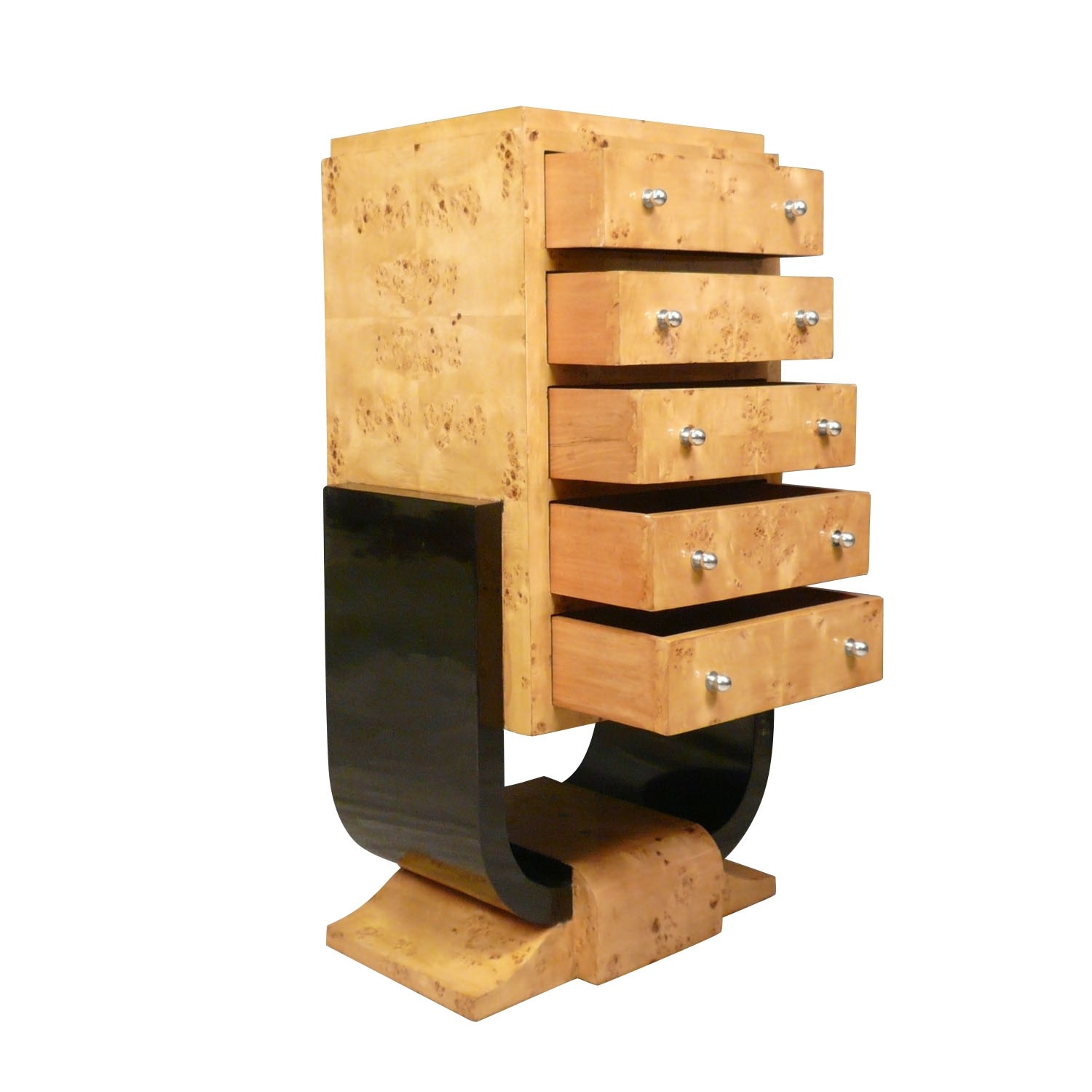 Commode art déco en loupe d'orme 3 Commode art déco en loupe d'orme -