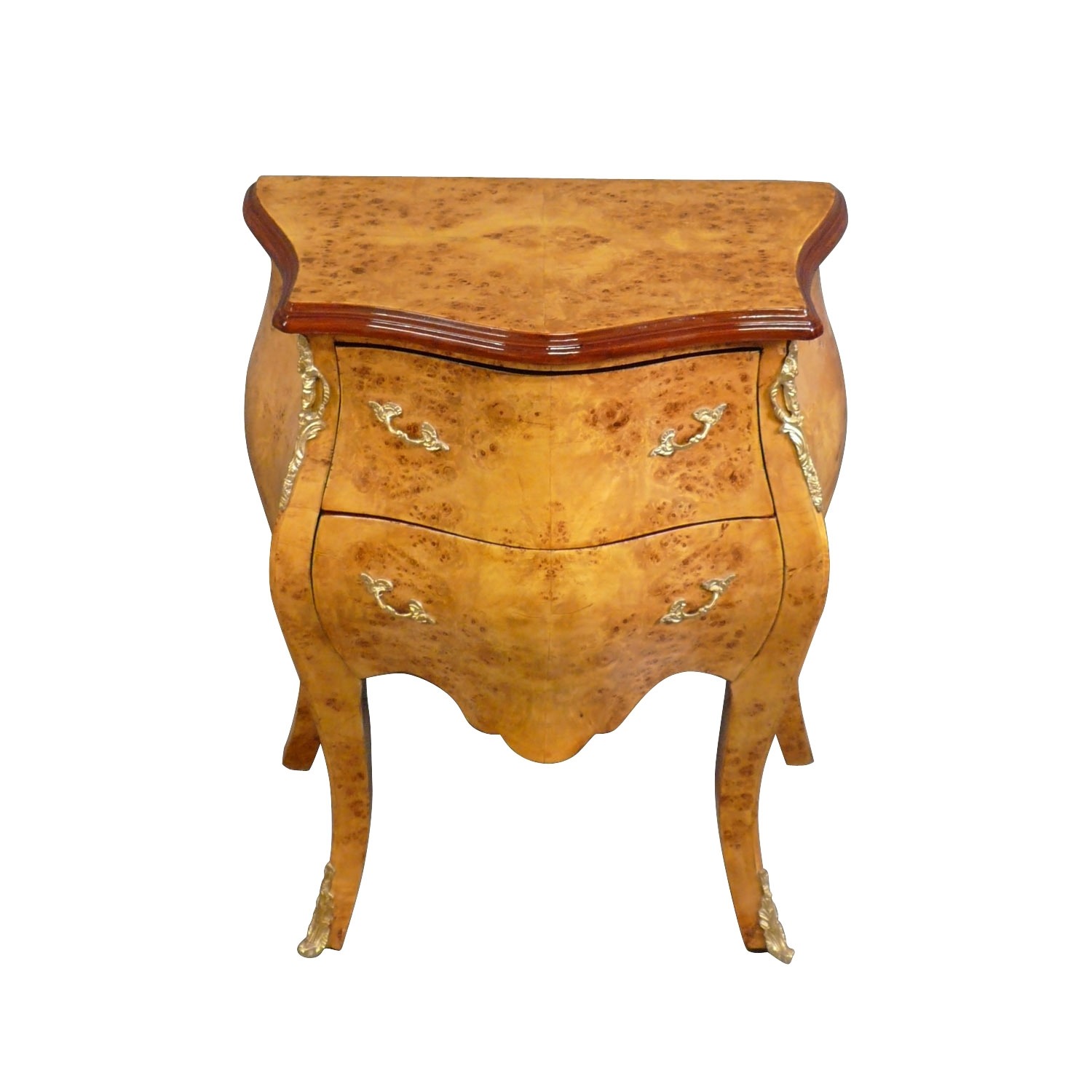 Petite commode Louis XV en loupe d'orme 2 Petite commode Louis XV en loupe d'orme, meuble de rangement -