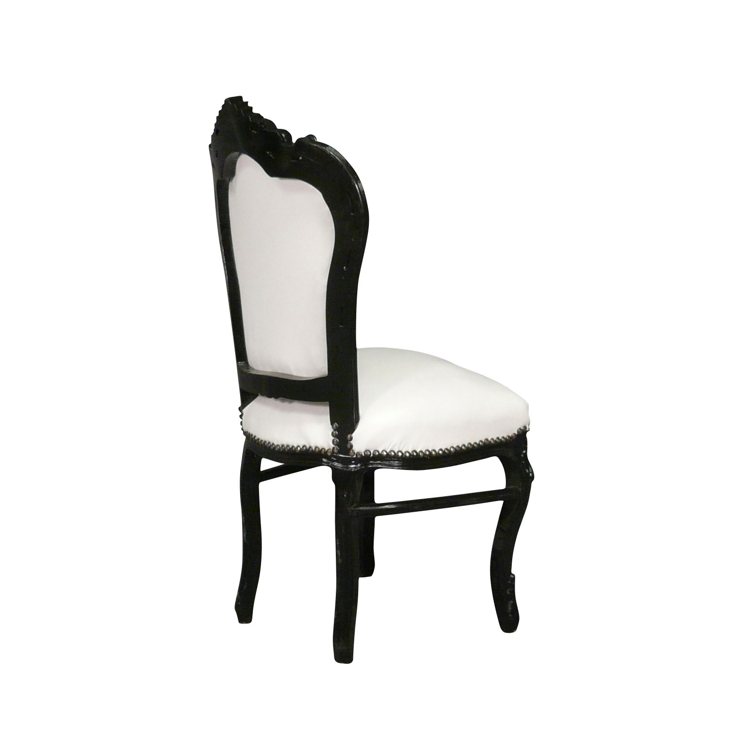 Chaise baroque noire et blanche - série Vesoul 3 Chaise baroque noire et blanche - Magasin de meubles baroque Vesoul - Franche Comté