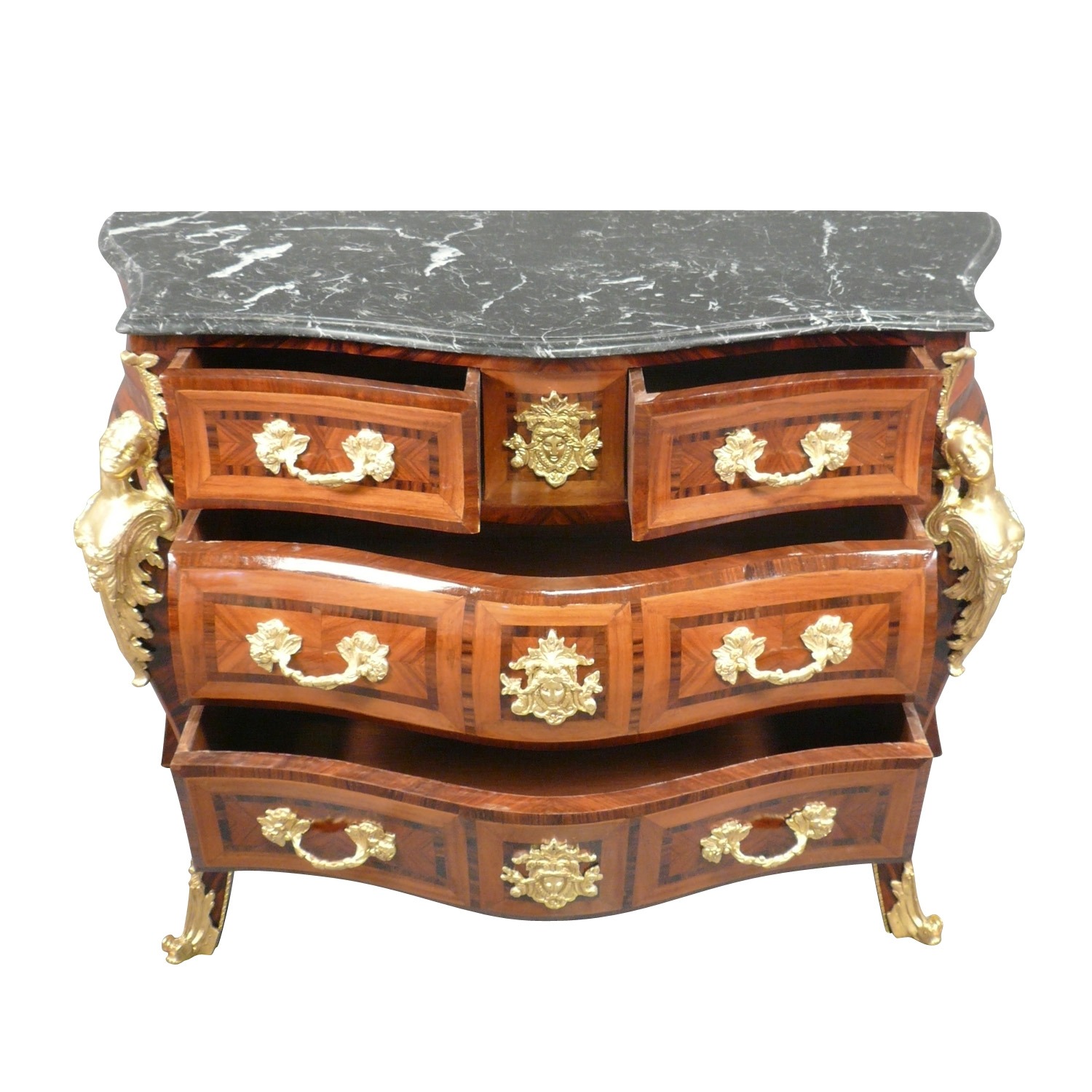 Commode tombeau Louis XV 4 tiroirs 2 Commode Louis XV 4 tiroirs