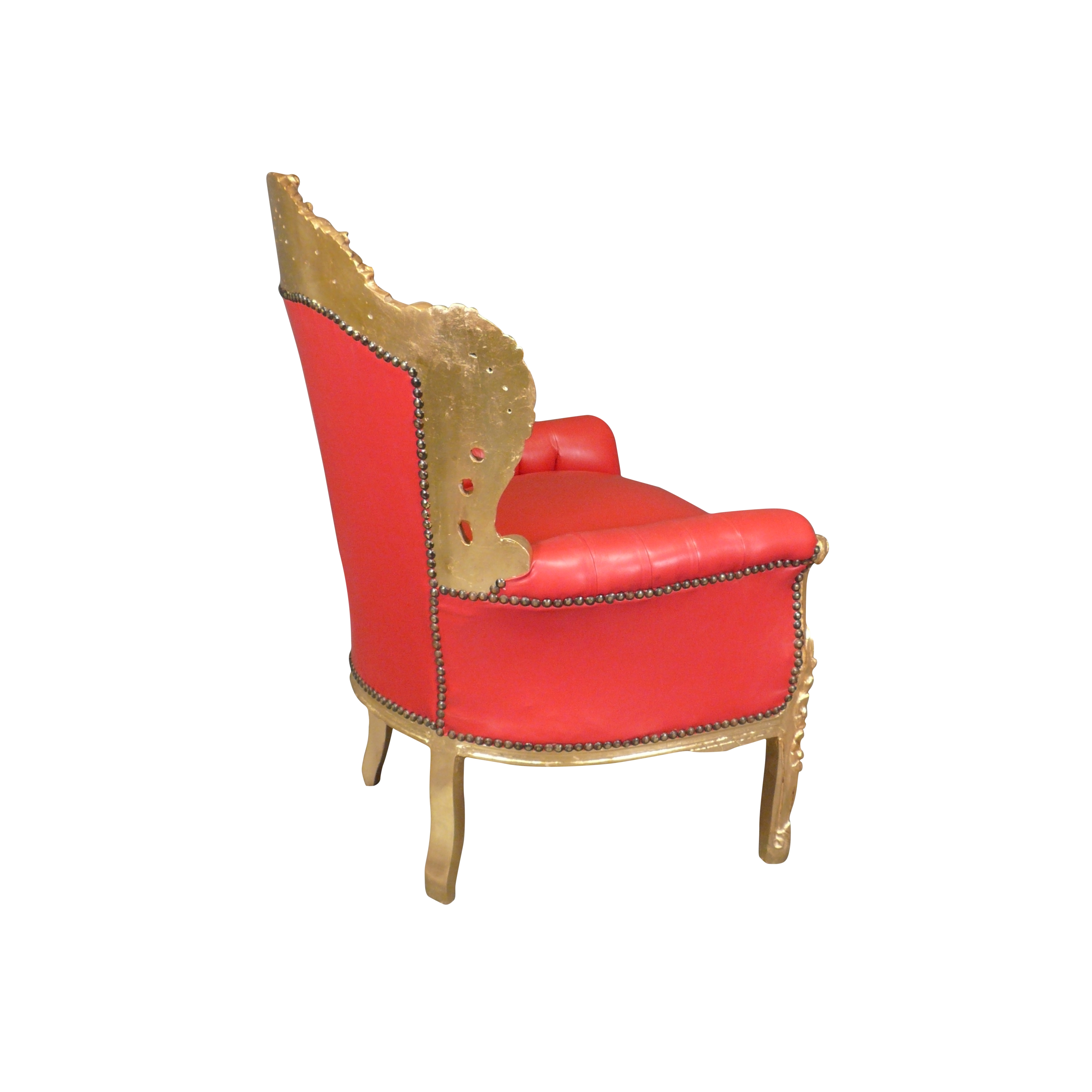 Fauteuil baroque rouge 3 Fauteuil baroque rouge en plastique