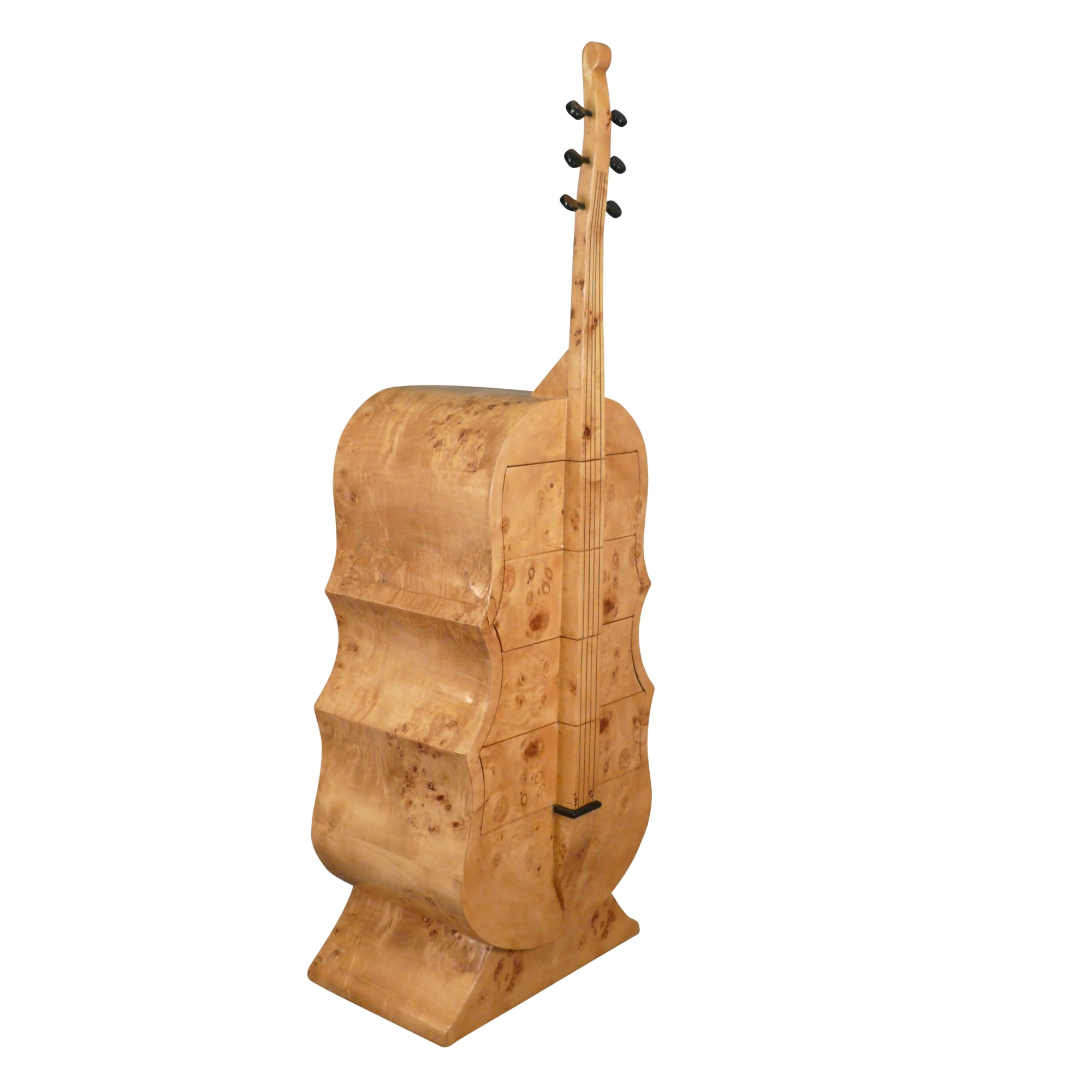 Commode art déco en forme de guitare en loupe d'orme 2 Commode style art déco en forme de guitare - Commode art déco - Meubles art déco